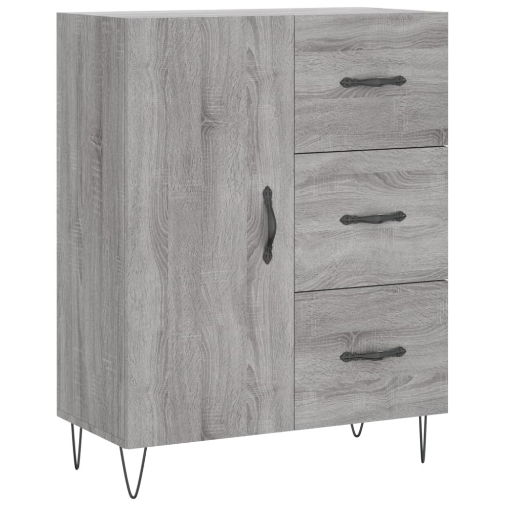 vidaXL Servantă, gri sonoma, 69,5x34x90 cm, lemn compozit