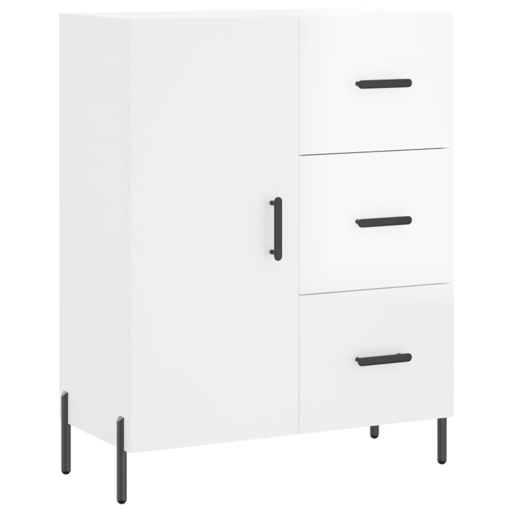 vidaXL Servantă, alb extralucios, 69,5x34x90 cm, lemn compozit