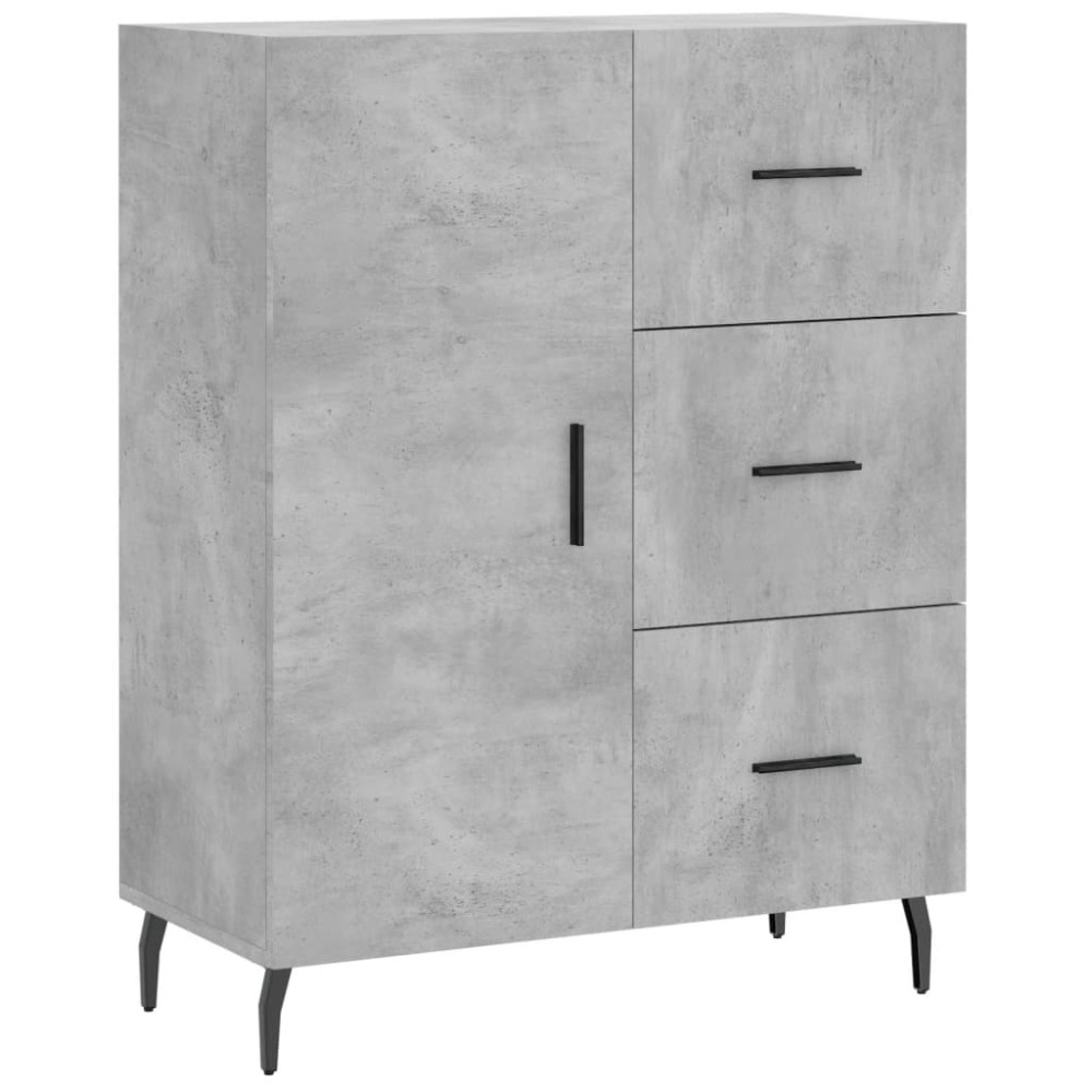 vidaXL Servantă, gri beton, 69,5x34x90 cm, lemn compozit