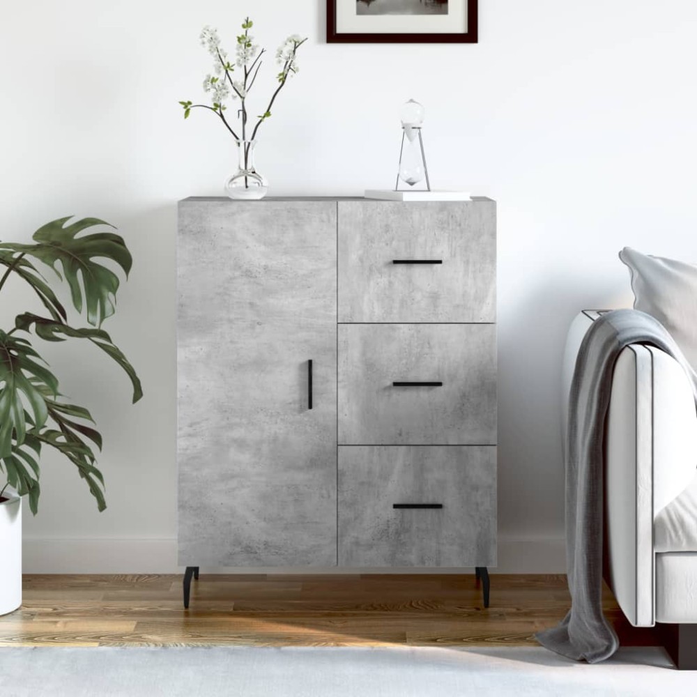 vidaXL Servantă, gri beton, 69,5x34x90 cm, lemn compozit