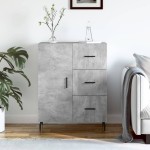 vidaXL Servantă, gri beton, 69,5x34x90 cm, lemn compozit