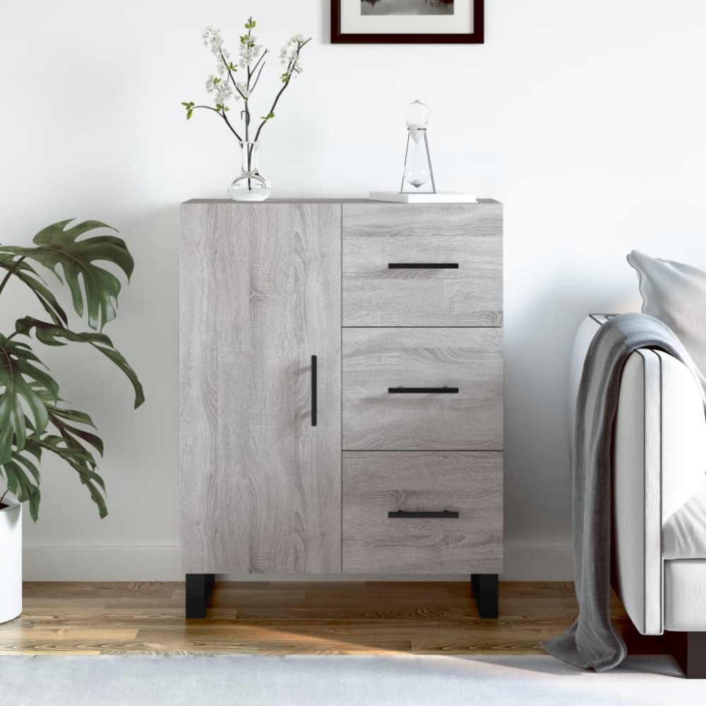 vidaXL Servantă, gri sonoma, 69,5x34x90 cm, lemn compozit