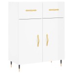 vidaXL Dulap, alb extralucios, 69,5x34x90 cm, lemn compozit