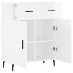 vidaXL Dulap, alb extralucios, 69,5x34x90 cm, lemn compozit
