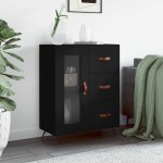vidaXL Servantă, negru, 69,5x34x90 cm, lemn compozit vidaXL Servantă, negru, 69,5x34x90 cm, lemn compozit