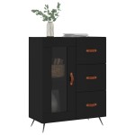 vidaXL Servantă, negru, 69,5x34x90 cm, lemn compozit vidaXL Servantă, negru, 69,5x34x90 cm, lemn compozit