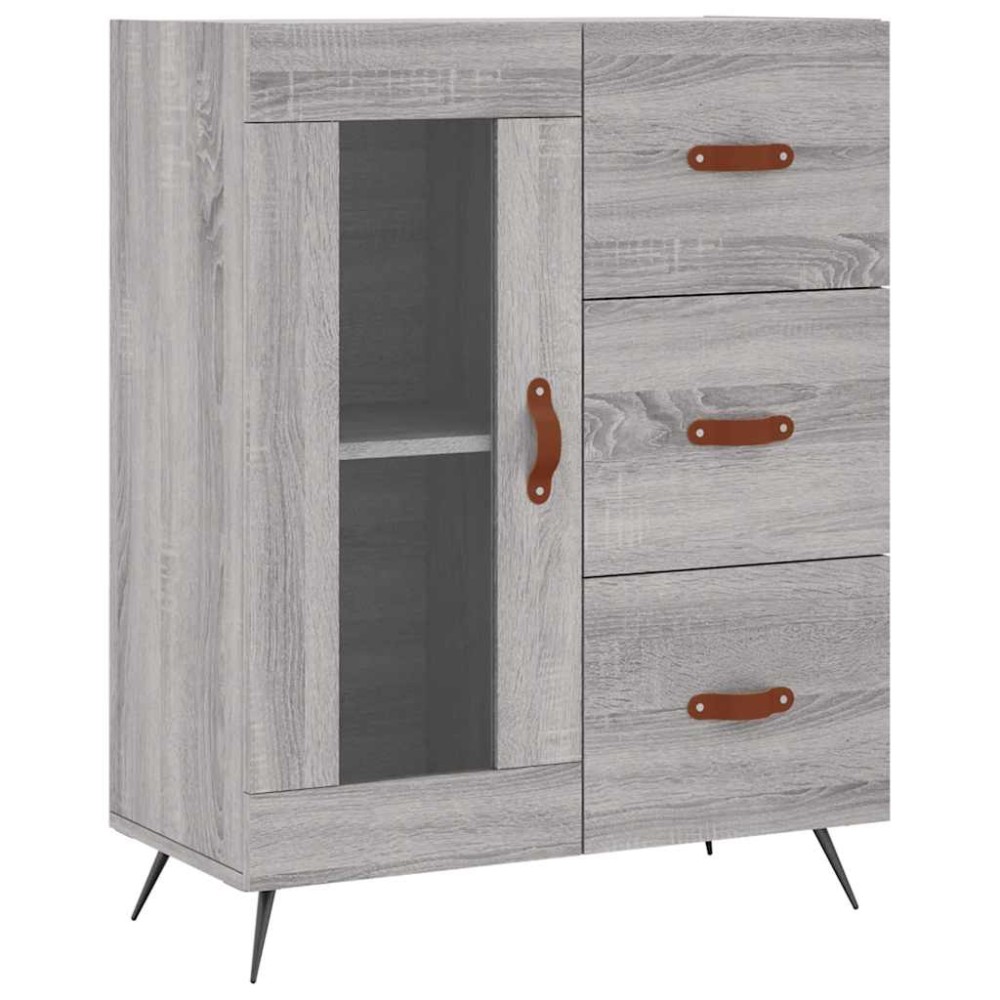 vidaXL Servantă, gri sonoma, 69,5x34x90 cm, lemn compozit