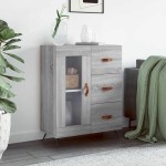 vidaXL Servantă, gri sonoma, 69,5x34x90 cm, lemn compozit