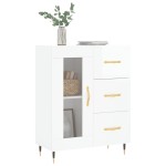 vidaXL Servantă, alb extralucios, 69,5x34x90 cm, lemn compozit