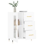 vidaXL Servantă, alb extralucios, 69,5x34x90 cm, lemn compozit