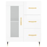 vidaXL Servantă, alb extralucios, 69,5x34x90 cm, lemn compozit