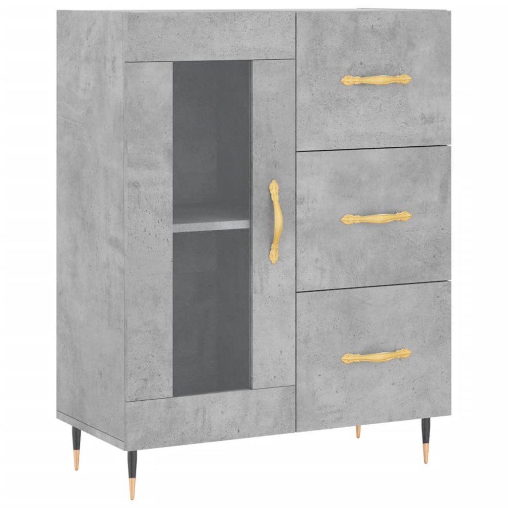vidaXL Servantă, gri beton, 69,5x34x90 cm, lemn compozit