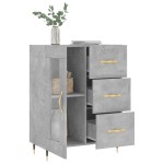 vidaXL Servantă, gri beton, 69,5x34x90 cm, lemn compozit