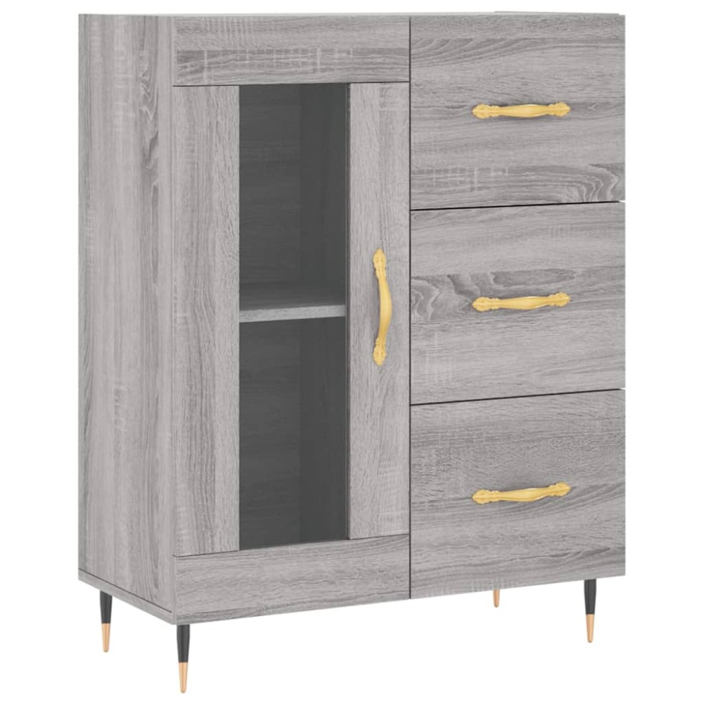 vidaXL Servantă, gri sonoma, 69,5x34x90 cm, lemn compozit