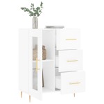 vidaXL Servantă, alb extralucios, 69,5x34x90 cm, lemn compozit