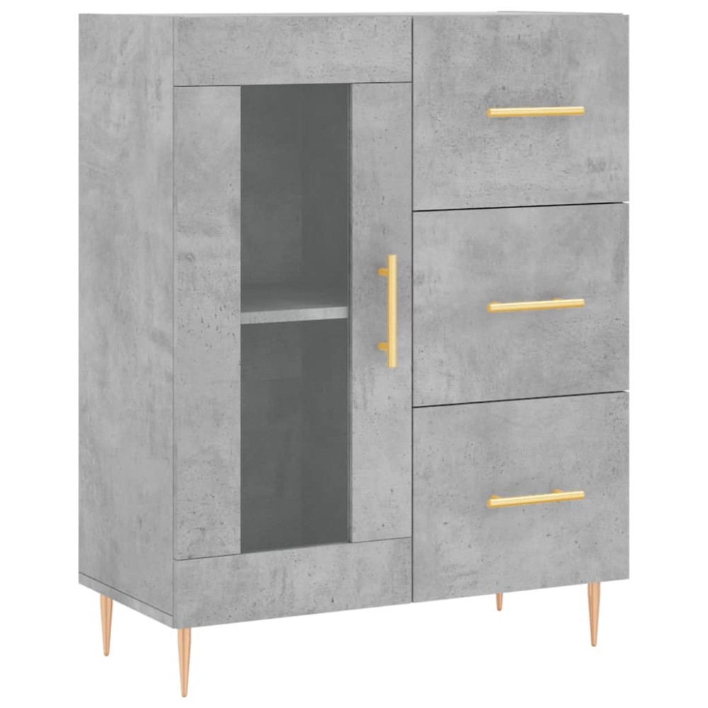 vidaXL Servantă, gri beton, 69,5x34x90 cm, lemn compozit