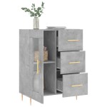 vidaXL Servantă, gri beton, 69,5x34x90 cm, lemn compozit