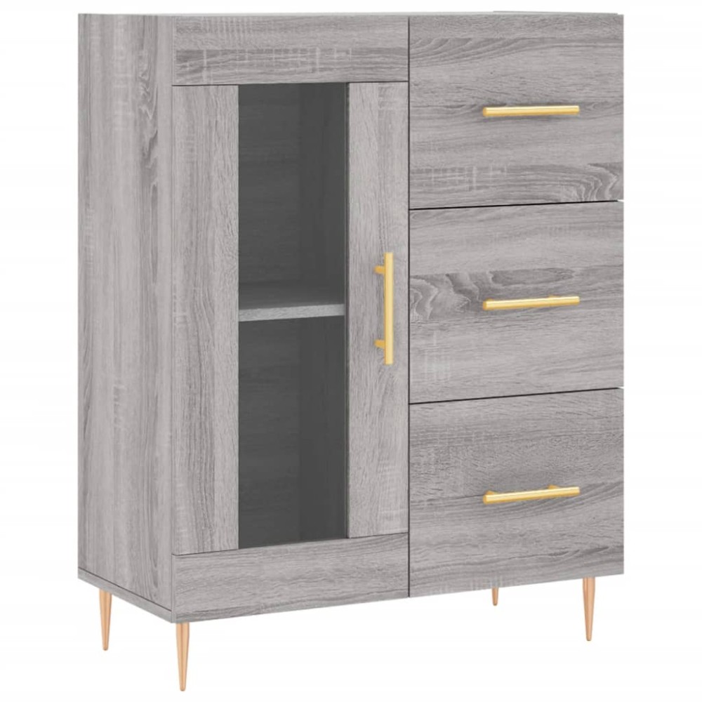 vidaXL Servantă, gri sonoma, 69,5x34x90 cm, lemn compozit