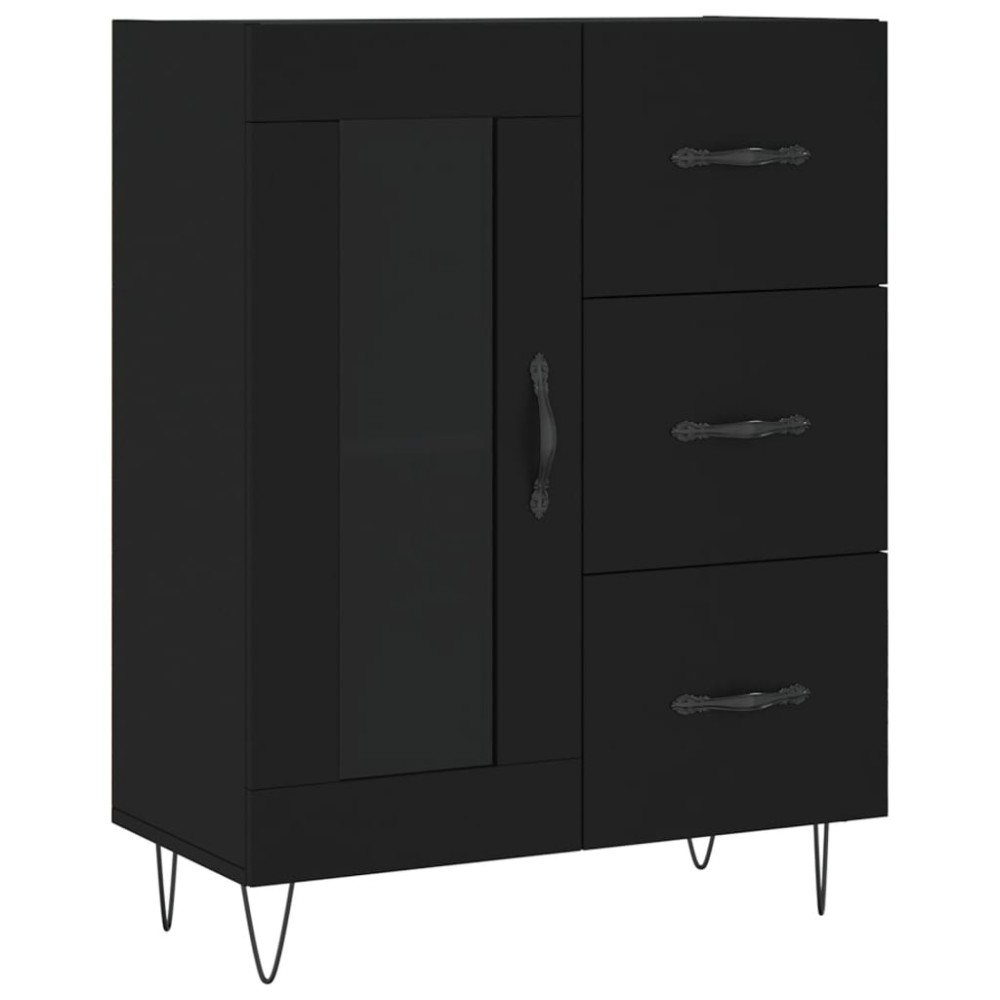 vidaXL Servantă, negru, 69,5x34x90 cm, lemn compozit