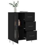 vidaXL Servantă, negru, 69,5x34x90 cm, lemn compozit vidaXL Servantă, negru, 69,5x34x90 cm, lemn compozit
