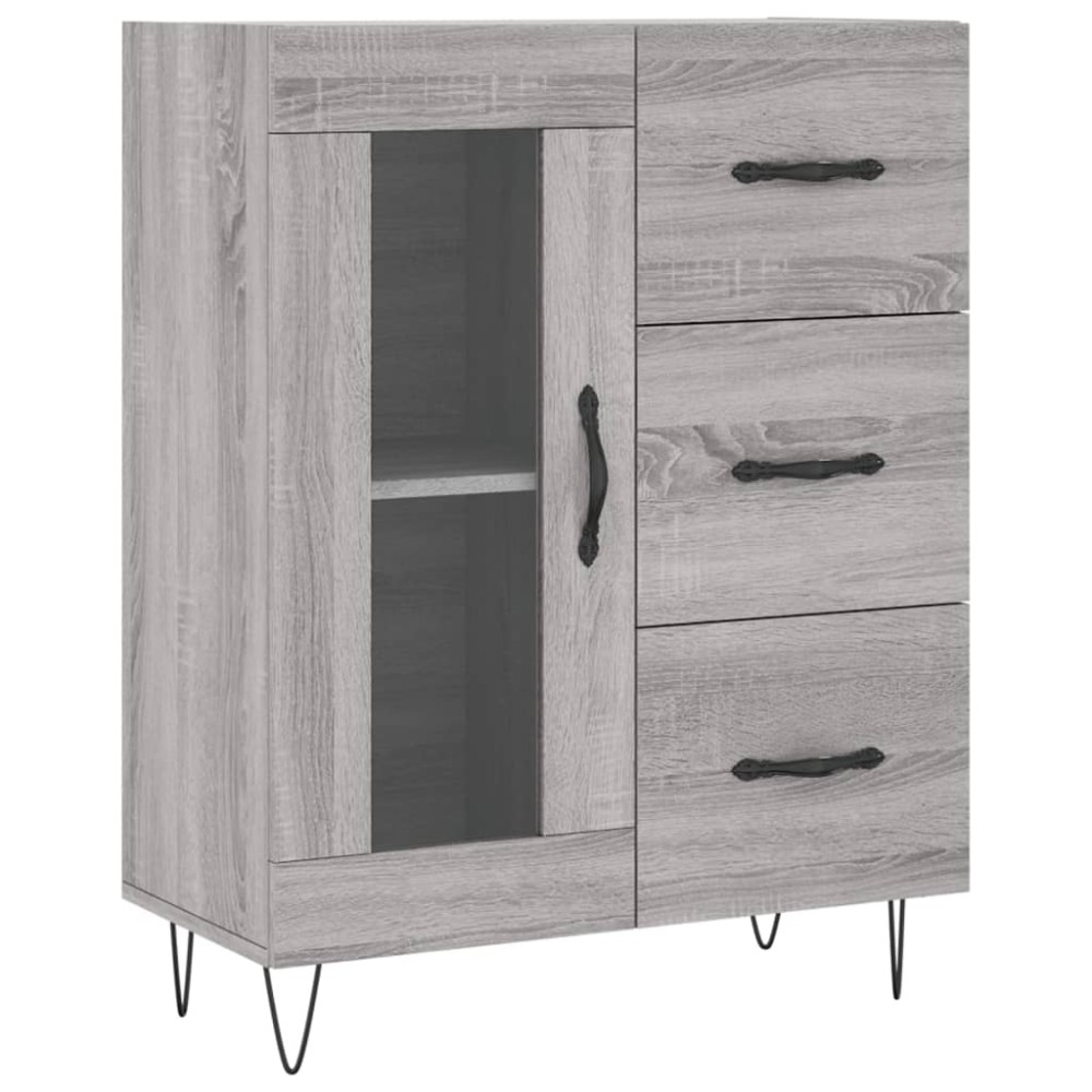 vidaXL Servantă, gri sonoma, 69,5x34x90 cm, lemn compozit