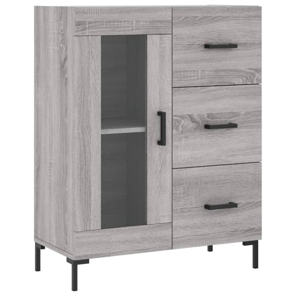 vidaXL Servantă, gri sonoma, 69,5x34x90 cm, lemn compozit