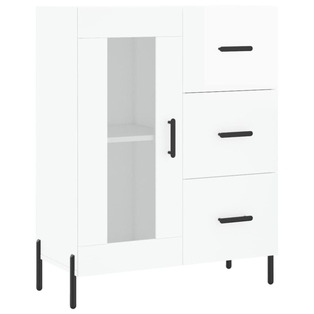 vidaXL Servantă, alb extralucios, 69,5x34x90 cm, lemn compozit