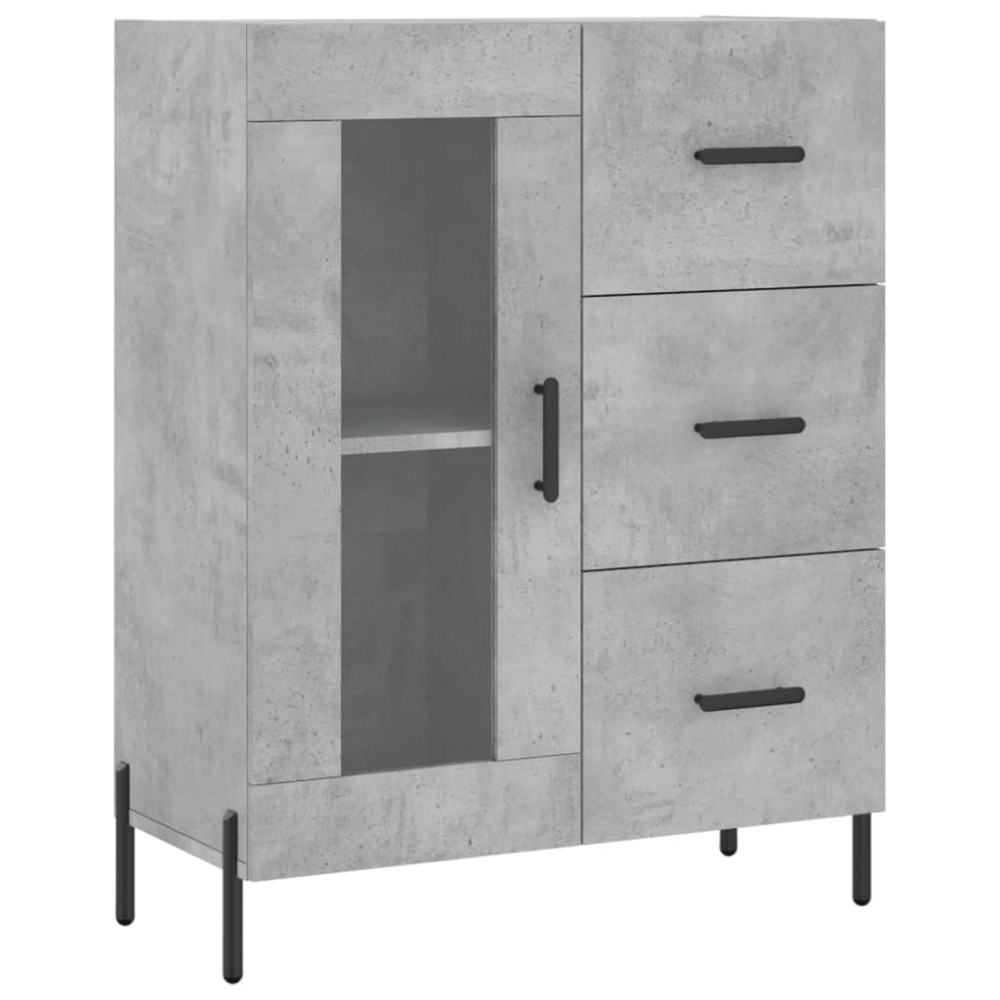 vidaXL Servantă, gri beton, 69,5x34x90 cm, lemn compozit
