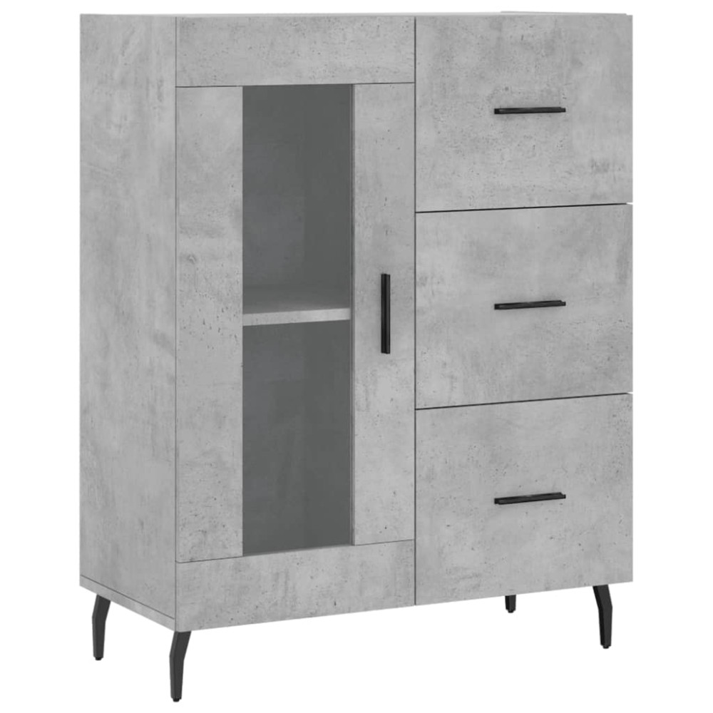 vidaXL Servantă, gri beton, 69,5x34x90 cm, lemn compozit