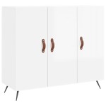 vidaXL Dulap, alb extralucios, 90x34x80 cm, lemn compozit