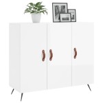 vidaXL Dulap, alb extralucios, 90x34x80 cm, lemn compozit