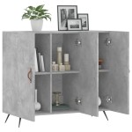 vidaXL Dulap, gri beton, 90x34x80 cm, lemn compozit