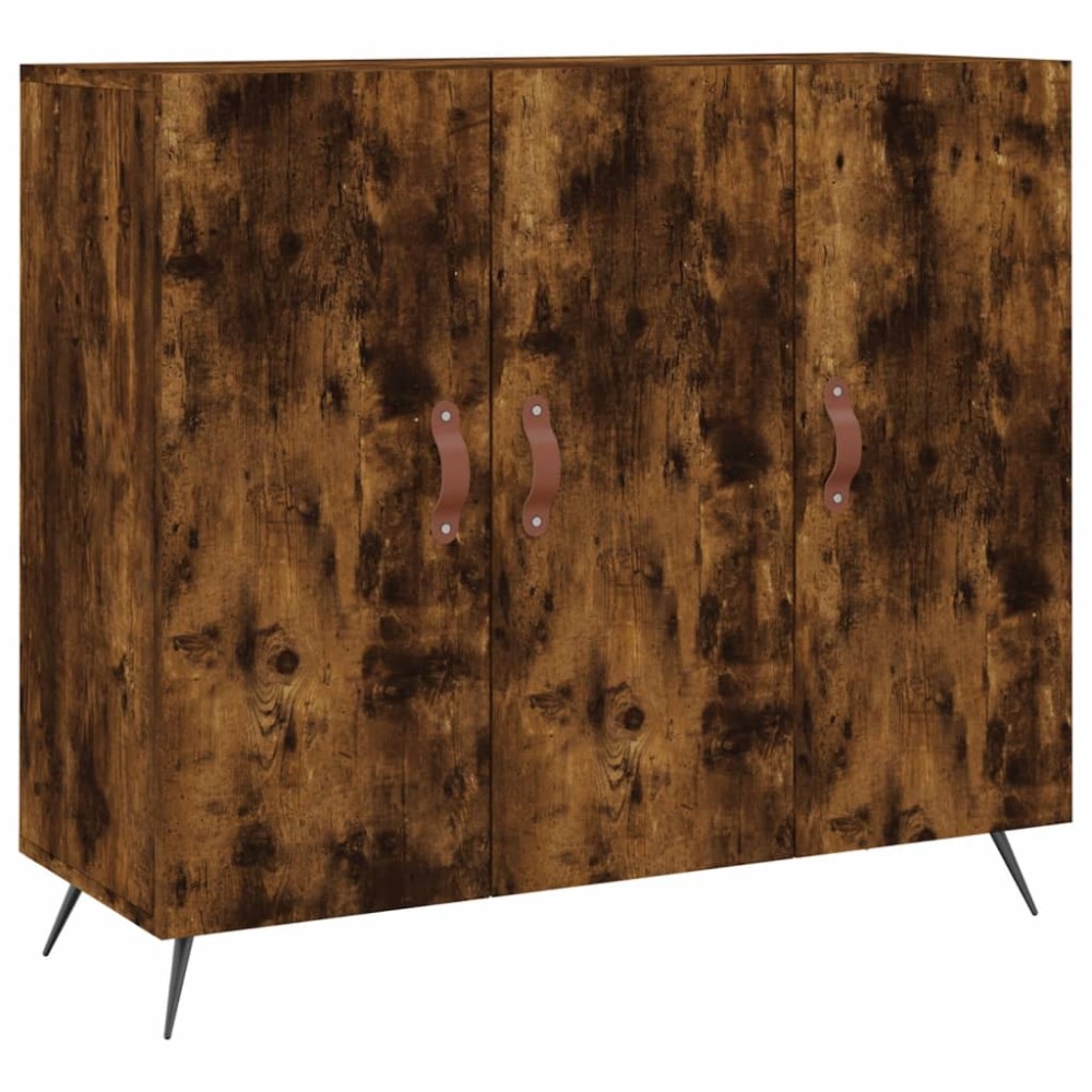 vidaXL Dulap, stejar fumuriu, 90x34x80 cm, lemn compozit