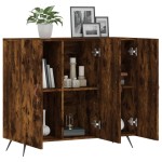 vidaXL Dulap, stejar fumuriu, 90x34x80 cm, lemn compozit