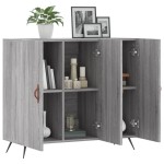 vidaXL Dulap, gri sonoma, 90x34x80 cm, lemn compozit