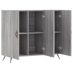 vidaXL Dulap, gri sonoma, 90x34x80 cm, lemn compozit