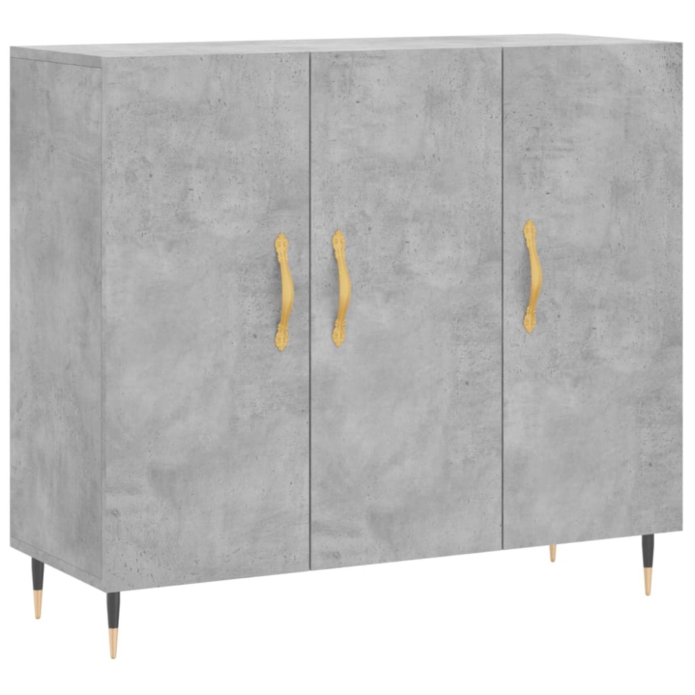 vidaXL Dulap, gri beton, 90x34x80 cm, lemn compozit