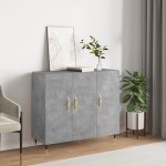 vidaXL Dulap, gri beton, 90x34x80 cm, lemn compozit vidaXL Dulap, gri beton, 90x34x80 cm, lemn compozit