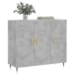 vidaXL Dulap, gri beton, 90x34x80 cm, lemn compozit vidaXL Dulap, gri beton, 90x34x80 cm, lemn compozit