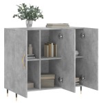 vidaXL Dulap, gri beton, 90x34x80 cm, lemn compozit vidaXL Dulap, gri beton, 90x34x80 cm, lemn compozit