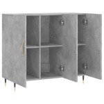 vidaXL Dulap, gri beton, 90x34x80 cm, lemn compozit vidaXL Dulap, gri beton, 90x34x80 cm, lemn compozit
