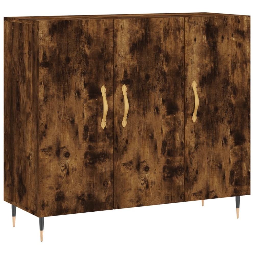 vidaXL Dulap, stejar fumuriu, 90x34x80 cm, lemn compozit