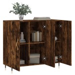 vidaXL Dulap, stejar fumuriu, 90x34x80 cm, lemn compozit