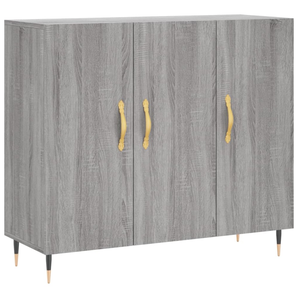 vidaXL Dulap, gri sonoma, 90x34x80 cm, lemn compozit