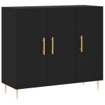 vidaXL Dulap, negru, 90x34x80 cm, lemn compozit