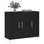 vidaXL Dulap, negru, 90x34x80 cm, lemn compozit