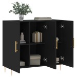 vidaXL Dulap, negru, 90x34x80 cm, lemn compozit