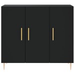 vidaXL Dulap, negru, 90x34x80 cm, lemn compozit