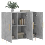 vidaXL Dulap, gri beton, 90x34x80 cm, lemn compozit