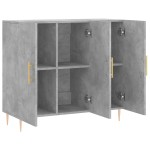 vidaXL Dulap, gri beton, 90x34x80 cm, lemn compozit